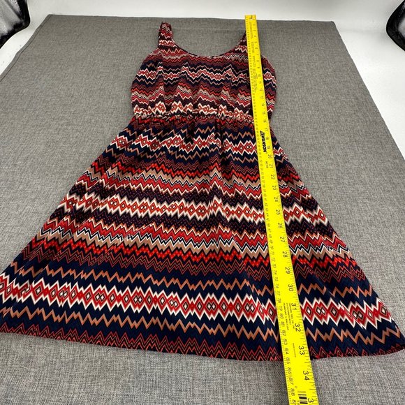 Sunday in Brooklyn Dress Elastic Waist Sleeveless Lightweight Small Orange Blue - Picture 5 of 11